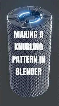How To Make A Knurling Pattern In Blender