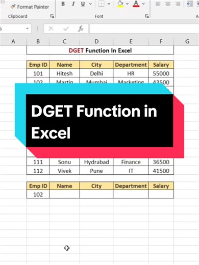 Mastering the DGET Function in Excel