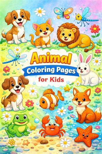50 Animal Coloring Pages for Kids | Preschool Activity | Printable PDF - Etsy