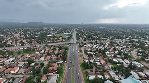 Gaborone, Botswana - February 18th 2025: Traffic overpass bridge in Gaborone west, Botswana, Africa