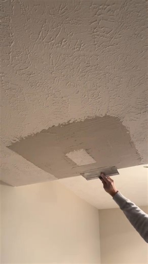 30K views · 53 reactions | Textured ceiling patch #sound #oddlysatisfying #pov #hack... #satisfying | Drywall Best Tips | Facebook