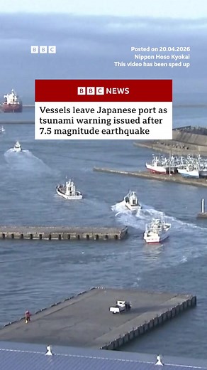 A 7.5 magnitude earthquake has struck off the north-east coast of Japan, triggering a tsunami warning. #Japan #Hokkaido #Earthquake #Tsunami #News #BBCNews