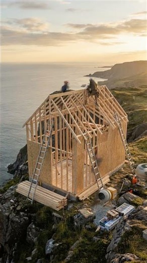 Building a Tiny House on a Cliff from Start to Finish (Time-Lapse)