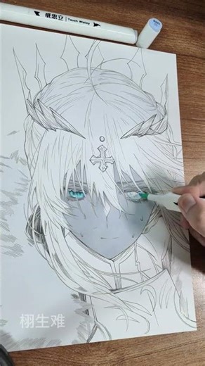 I Drawing Saber #fanartanime #artanime #shorts #drawinganime #sketchanime #fpyシ