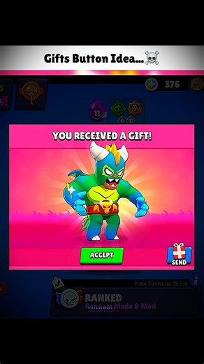 Gifts Button Idea...🤯🔥 #shorts #brawlstars