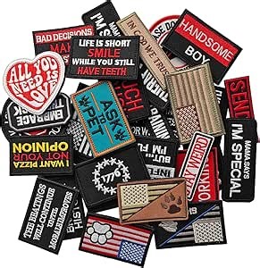 10Pcs Random Tactical Morale Patch Bundle, Full Embroidery Tactical Patch Set,Moral Patch Hook and Loop Patch for Caps, Backpacks, Clothes, Vest, Military Uniforms, Tactical Gears Etc