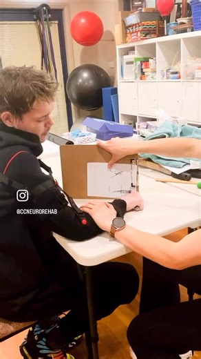 Finding fun and challenging ways to retrain radial deviation of the wrist. #neurorehab #centralcoastnsw #centralcoastsmallbusiness #physiotherapy | Central Coast Neuro Rehab