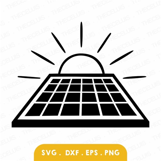 Solar Panel SVG PNG DXF Files: Clipart for Cutting, Engraving, Printing (digital Download) - Etsy