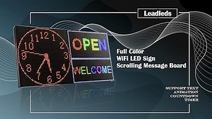Leadleds P3 RGB LED-Laufschrift Schild Scrolling Message Board, 38,7 x 19,6 cm Programmierbare LED-Anzeige Werbetafel Indoor Nutzung