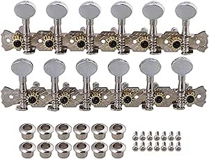 Amazon.com: BQLZR Chrome 12 String Acoustic Guitar Machine Heads 6L6R : Musical Instruments
