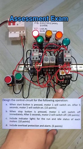 38K views · 572 reactions | Assessment motor control design examination ng isa sa follower natin ating ginawan ng actual #electrician #Relay #panelboard #control #power #technician #switch #wiring #diy #electrical | Electricians Guide | Facebook
