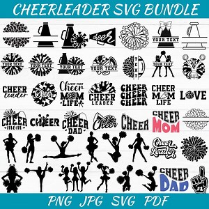 Cheerleader SVG Bundle: Cheer Clipart, Silhouette Cut Files (digital Download) - Etsy