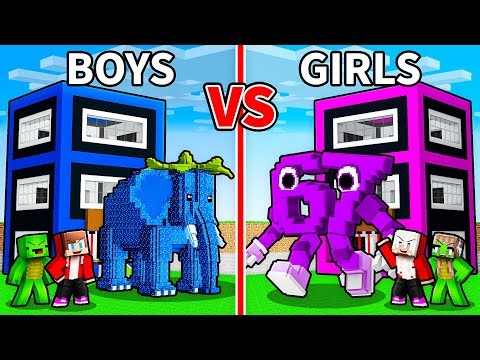 JJ and Mikey: BOYS vs GIRLS Steal a Brainrot Battle in Minecraft - Maizen