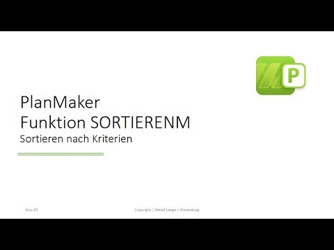 PlanMaker Funktion SORTIERENM