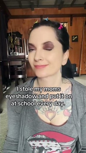 sneaking my moms makeup in the 90s by CHERRY DOLLFACE