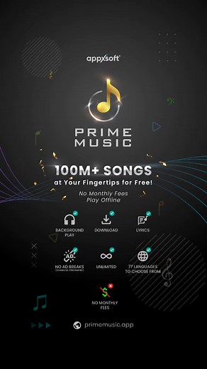 Say goodbye to your paid music app! Introducing PRIME MUSIC with over 100Million Songs at your fingertips for FREE! Download now on PlayStore, Android Car Auto, Android TV, Windows, MacOS or Any Web Search Engine.. #primemusic #appxsoft #freemusic #100millionsongs https://play.google.com/store/apps/details?id=com.appxsoft.primemusic | Audrey