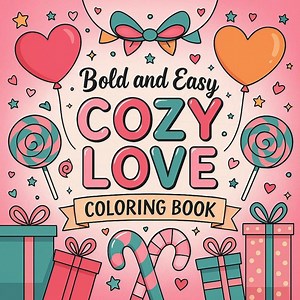Cozy Love Coloring Book – 50 Pages | Cute & Relaxing PDF for Kids and Adults | Fun Bold Easy Printable Digital Art - Etsy