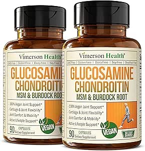 Glucosamine Chondroitin MSM – Joint Support Supplement for Women and Men with Glucosamine Sulfate 1500 mg, Chondroitin and MSM – for Cartilage, Joint Health and Flexibility – 2 Pack, Vegan