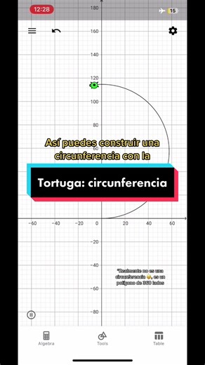 Construcción de circunferencia en GeoGebra