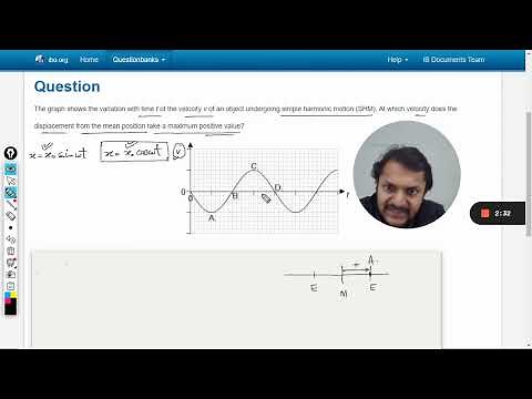 The graph shows the variation with time t of the velocity v of an object undergoing simple harmonic