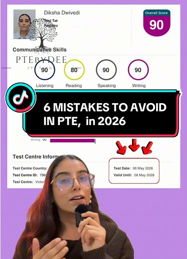 6 mistakes that are stopping students from getting their target score in PTE 2026. Old strategies don’t work the same anymore. Focus on relevant content, natural responses, proper structure, and smart task selection instead of memorising random templates. #pte #pteacademic #ptebydee #pteexam #ptepreparation