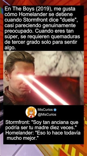 En The Boys (2019), me gusta cómo Homelander se detiene...