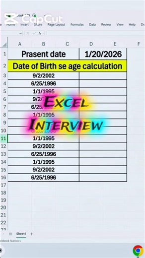 DOB se Age kaise nikalte hain? 🤔 Age Calculation ?