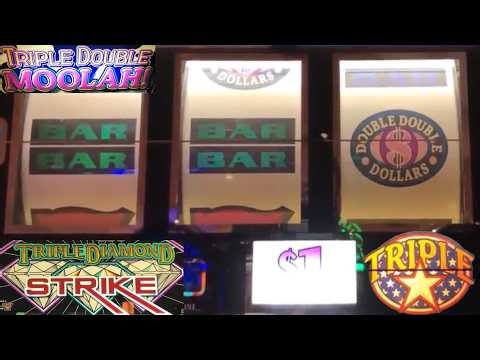 $25 Triple Double Moolah + Triple Stars + Triple Diamond Strike + Triple Double Dollars slots!
