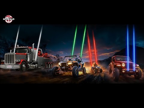 OFFROADTOWN WHIPLESS LASER LED WHIP LIGHTS RGBW WHIRELESS REMOTE