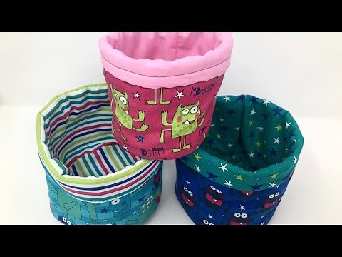 Round reversible basket sewing tutorial | step by step diy | how to sew round fabric basket