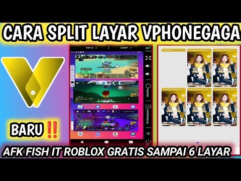 Cara Split Layar Vphonegaga || Split Screen Vphonegaga Afk Fish It Roblox
