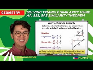 PAG-SOLVE NG SIMILARITY NG TRIANGLES GAMIT ANG AA, SAS, AT SSS SIMILARITY THEOREM | GEOMETRY