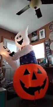Gemmy Halloween Airblown Inflatable Animated Ghost With Baby Ghost