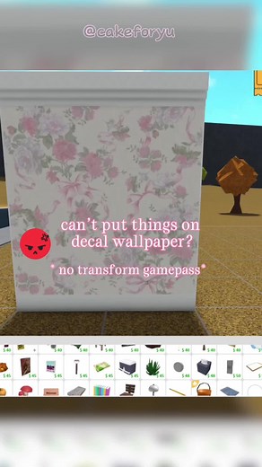 easy bloxburg tut! > how to place wall items on walls w/ custom wallpaper no transform plus needed! (maybe advanced placing?) #bloxburg #bloxburghack #bloxburgtutorial #robloxfyp #easy #yay