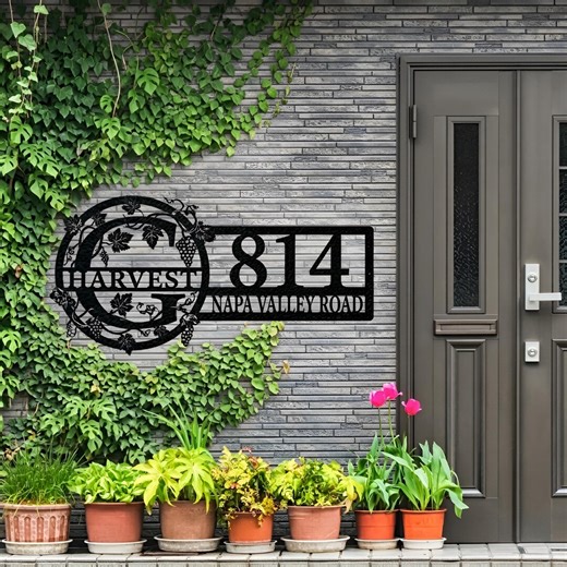 Custom Address Metal Sign, Personalized House Number Sign, Family Name Plate for House, Outdoor Address Plaque - Etsy