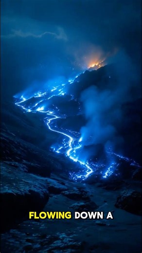 This Volcano Glows Electric Blue at Night