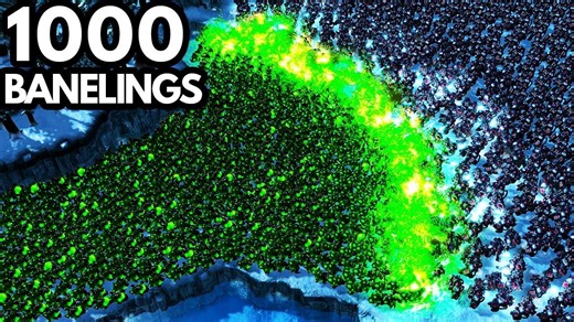 【4K高画质 星际争霸竞技场】1000只爆虫能否干掉1000个光头？