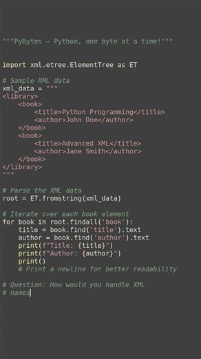 xml parsing advanced #python #showcase