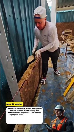 Bricklaying with Mortar by Hand | Traditional Masonry Technique