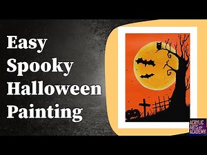 Easy Spooky Halloween Scene: Step-by-Step Acrylic Painting for Beginners