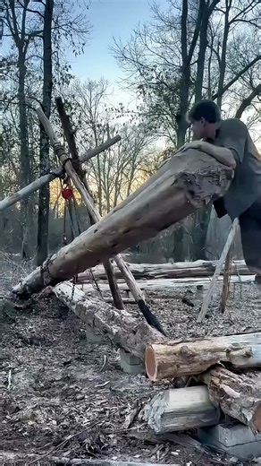 33K views · 370 reactions | Building a Log Cabin by Hand Part 10! We stack and stack! The Log cabin keeps getting higher! Like and follow for more! #logcabin #cabin #handtools #bushcraft #rdr2 #cabinlife #country | Happylife Bushcraft | Facebook