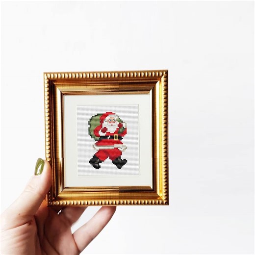 Mini Vintage Santa Cross Stitch Pattern: Christmas Ornament (PDF Design) - Etsy