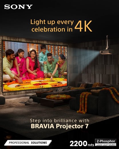 Turn your home into a festival of visuals this season with the Sony BRAVIA Projector 7. Experience ultra-sharp 4K images, deep blacks, and brilliant brightness thanks to its advanced XR Processor and native SXRD panel. ​ ​ With a durable laser light source delivering up to 20,000 hours of viewing, every festive moment becomes larger-than-life. Smooth 4K/120Hz performance and low input lag make it ideal for movies, family gaming, and holiday entertainment.​ ​ Make your celebrations truly spectacu