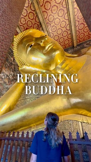 CHRIS AND FLO | Travel Creators on Instagram: "How is this real? 😮 📍The Reclining Buddha, Wat Pho Temple 🇹🇭 Bangkok and its architecture are imbued with religious symbolism, so it’s no surprise that one of the most iconic locations to visit is the Reclining Buddha. 🧘‍♂️It is said to represent the Buddha in his final moments, ready to enter Nirvana, and this statue is the largest of its kind in Thailand. ✨Bangkok has a magical and eternal feel to it, despite its modernity and bustle. 🏆 The 