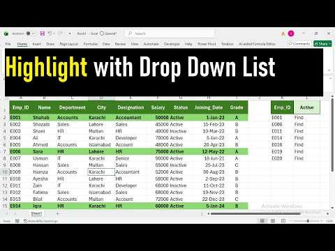 Excel me Smart Highlight System 🔥 | Selected + Active Data Highlight (No VBA)