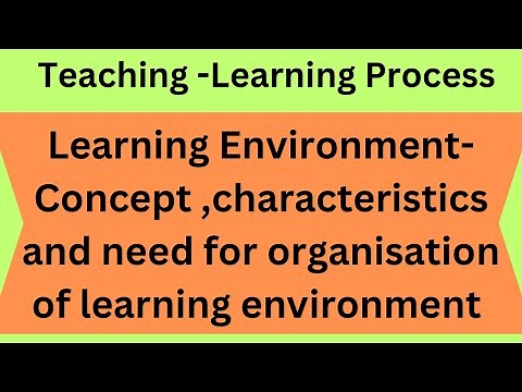 Learning Environment-Concept , characteristics and Need for organisation of learning Environment