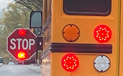 Midland Public School bus strikes tree