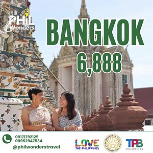 BANGKOK FREE AND EASY 🇹🇭🛕 🏨HOTEL: ARCK HOTEL 3D2N📗Php 6,888/per person 4D3N📗Php 9,488/per person 5D4N📗Php 11,688/per person 🖊Still Subject to change 👫Minimum of 2 persons ✅INCLUSIONS: 🪷Accommodation With Breakfast 🪷RT Airport Transfer (SIC) 🪷City Tour and Transfers (SIC) 🪷English Speaking Guide during tour 🪷Admission Fee's/ Excursion Fee's ❌EXCLUSIONS: 🪷Roundtrip Airticket w/7kls hand carry 🪷Ph Travel Tax-Php 1620/per person 🪷Check in Baggage 🪷Meal on Board 🪷Personal Expense �