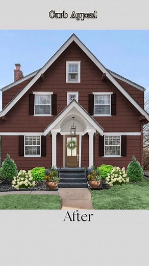 Gray houses are everywhere. But what if you took a chance and painted your home a color that stands out and accentuates your homes architecture? #homedecor #cozyhome #homeinspo #curbappeal #exteriordesign | Kelley Nash Designs