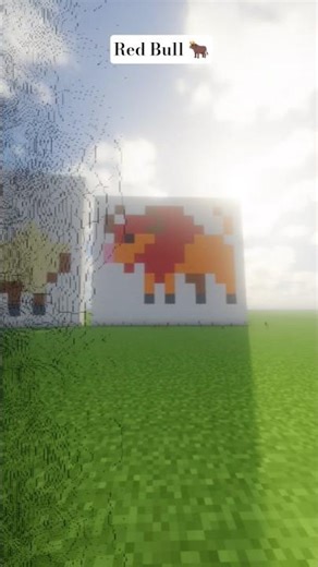 Satisfying Minecraft Pixel Painting Red Bull #shorts #minecraft #creative
